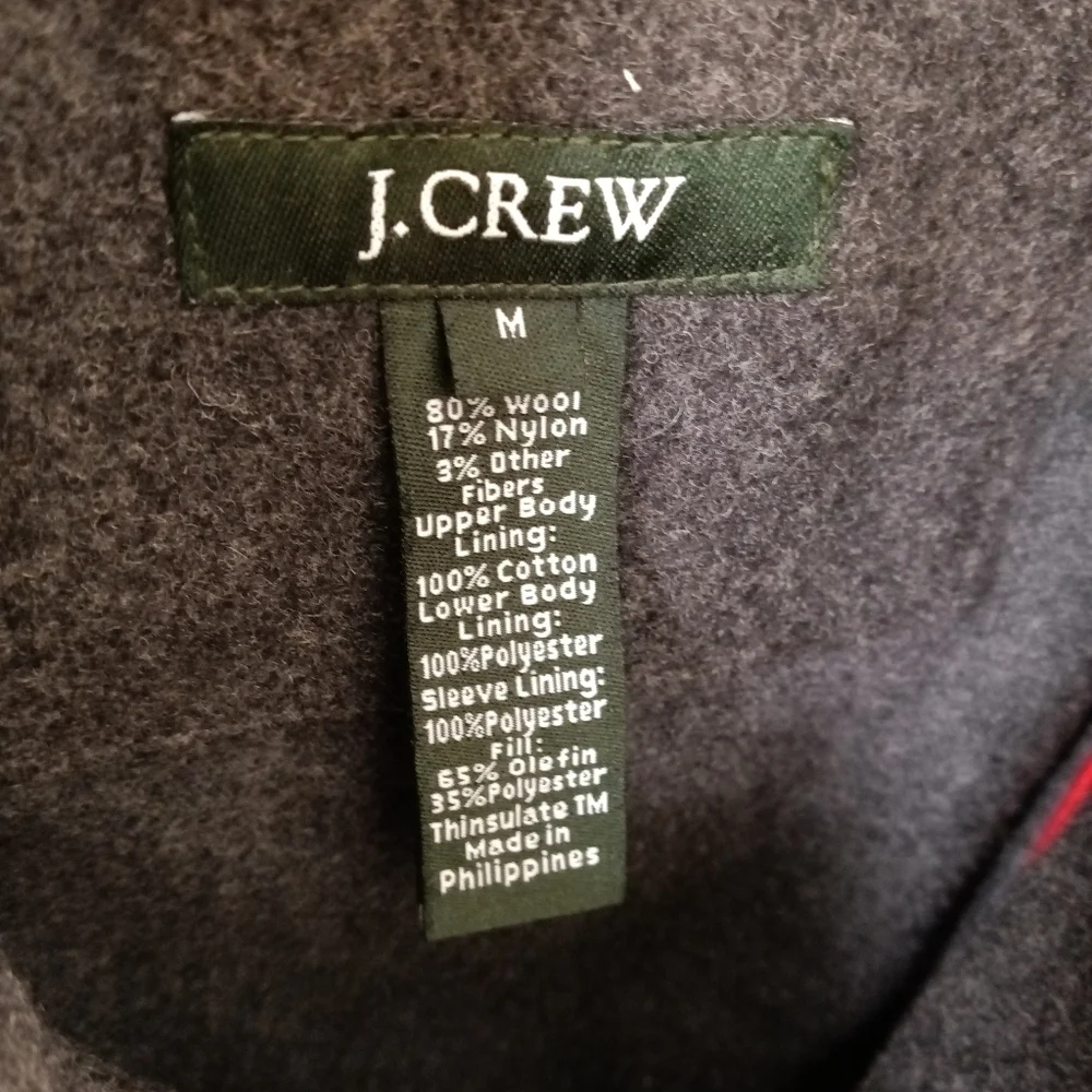 J.Crew Men's Thinsulate Wool Overcoat Heather Gray